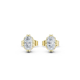 14K Solid Gold Lab Diamond Stud Earrings, Yellow Gold