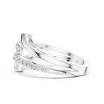 14K Solid Gold Lab Diamond Crossover Ring, White Gold, view 3