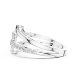 14K Solid Gold Lab Diamond Crossover Ring, White Gold, view 3