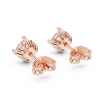 Gold Earrings GER-0355, Rose Gold, view 3
