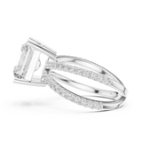 Gold Jewelry L36-25, Radiant center stone, White Gold, view 3