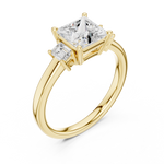 Gold Ring DDLR-038, Pear center stone, Yellow Gold, view 2