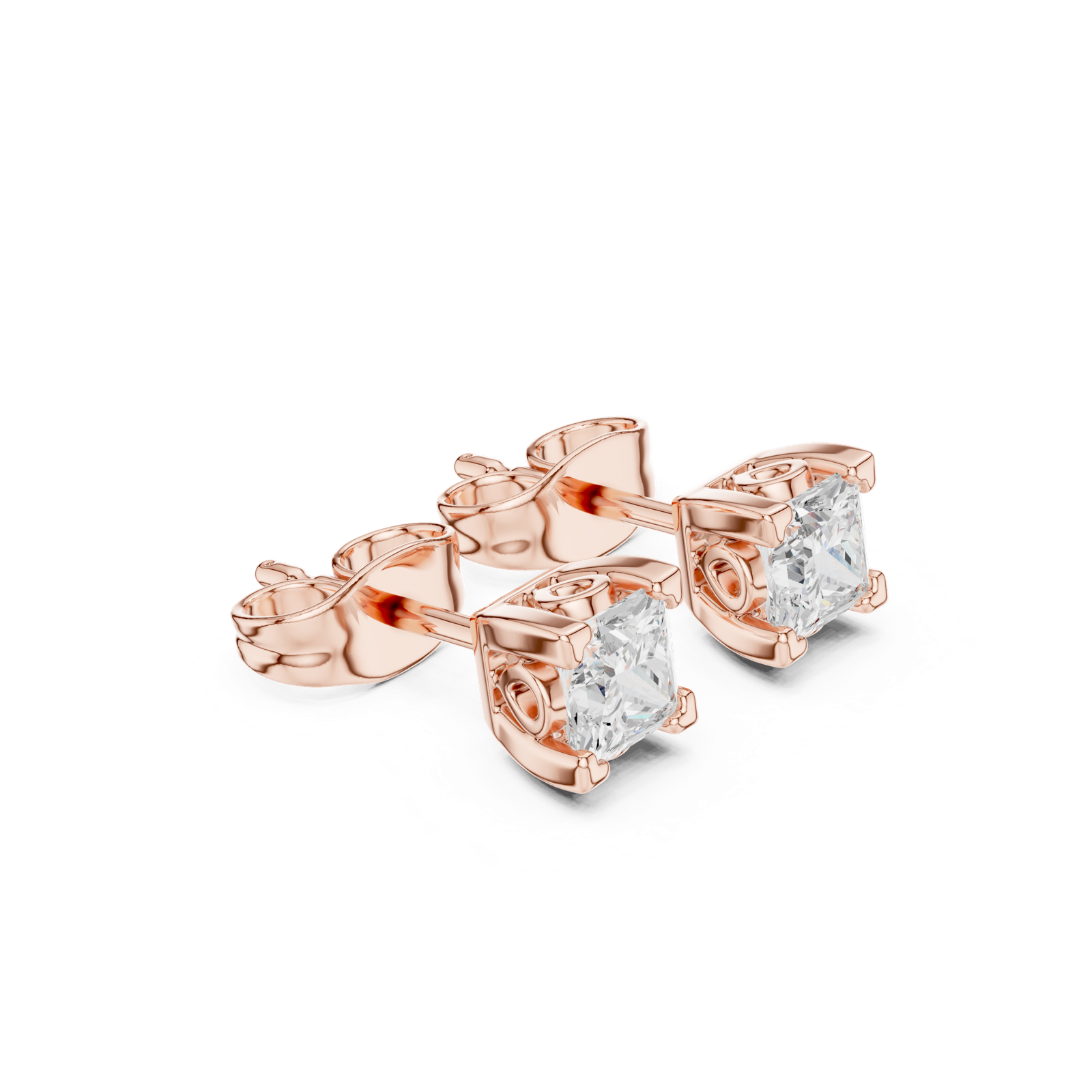 Gold Earrings GER-0354, Rose Gold, view 1