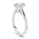 Gold Jewelry L36-18, Oval center stone, White Gold, view 1