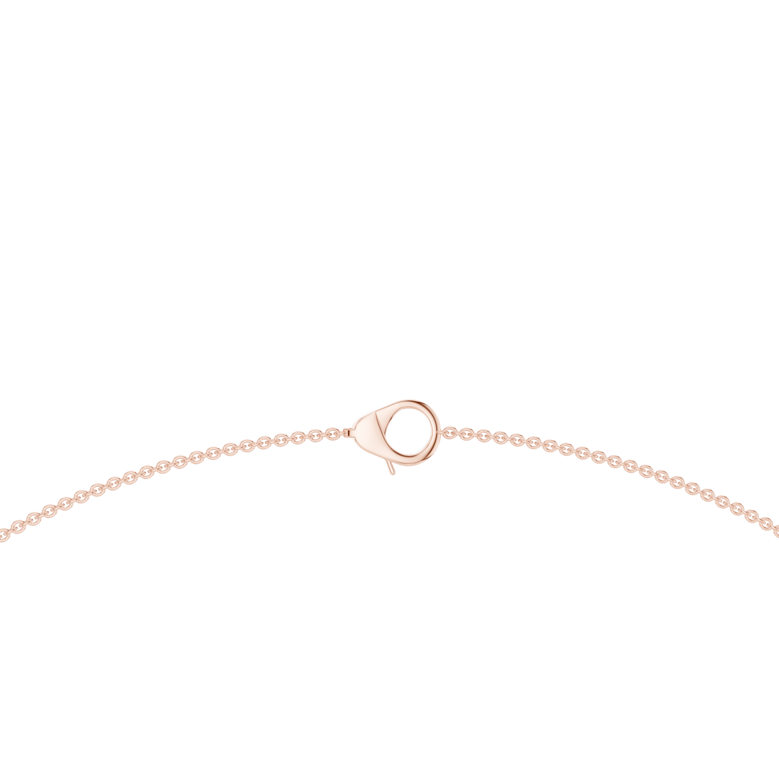 14K Solid Gold Lab Diamond Station Necklace, Rose Gold, view 4