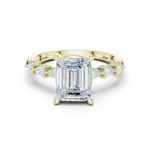 Gold Ring, Emerald center stone, Yellow Gold