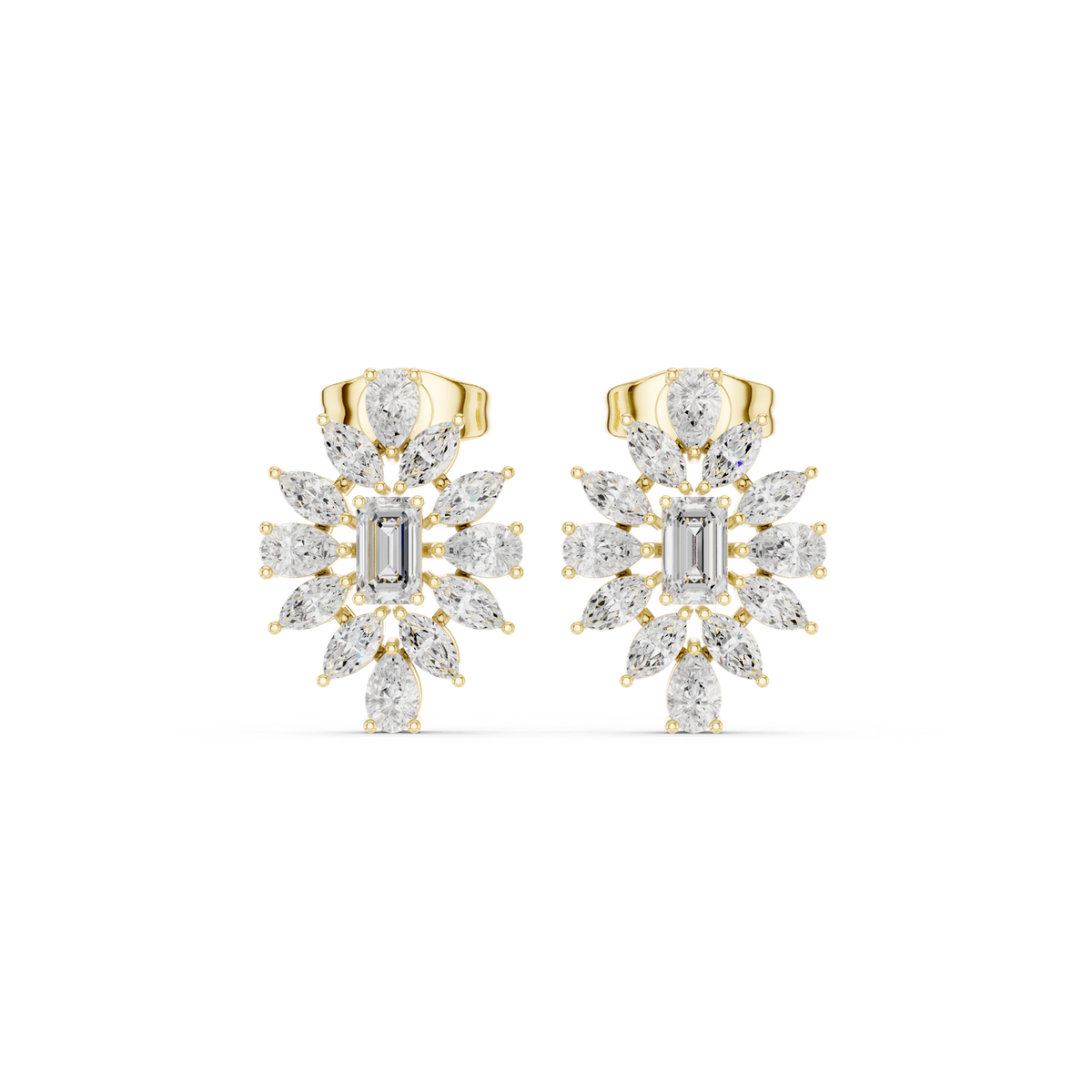 Gold Earrings ALJPD-487E, Yellow Gold