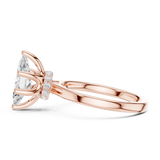 Gold Ring DDLR-176, Marquise center stone, Rose Gold, view 3