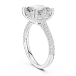 Gold Ring DDLR-260, Asscher center stone, White Gold, view 1