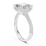 Gold Ring DDLR-260, Asscher center stone, White Gold, view 1