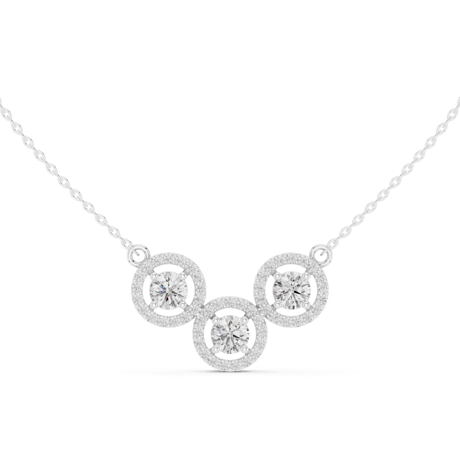 Gold Necklace ALJPD-499, White Gold, view 4
