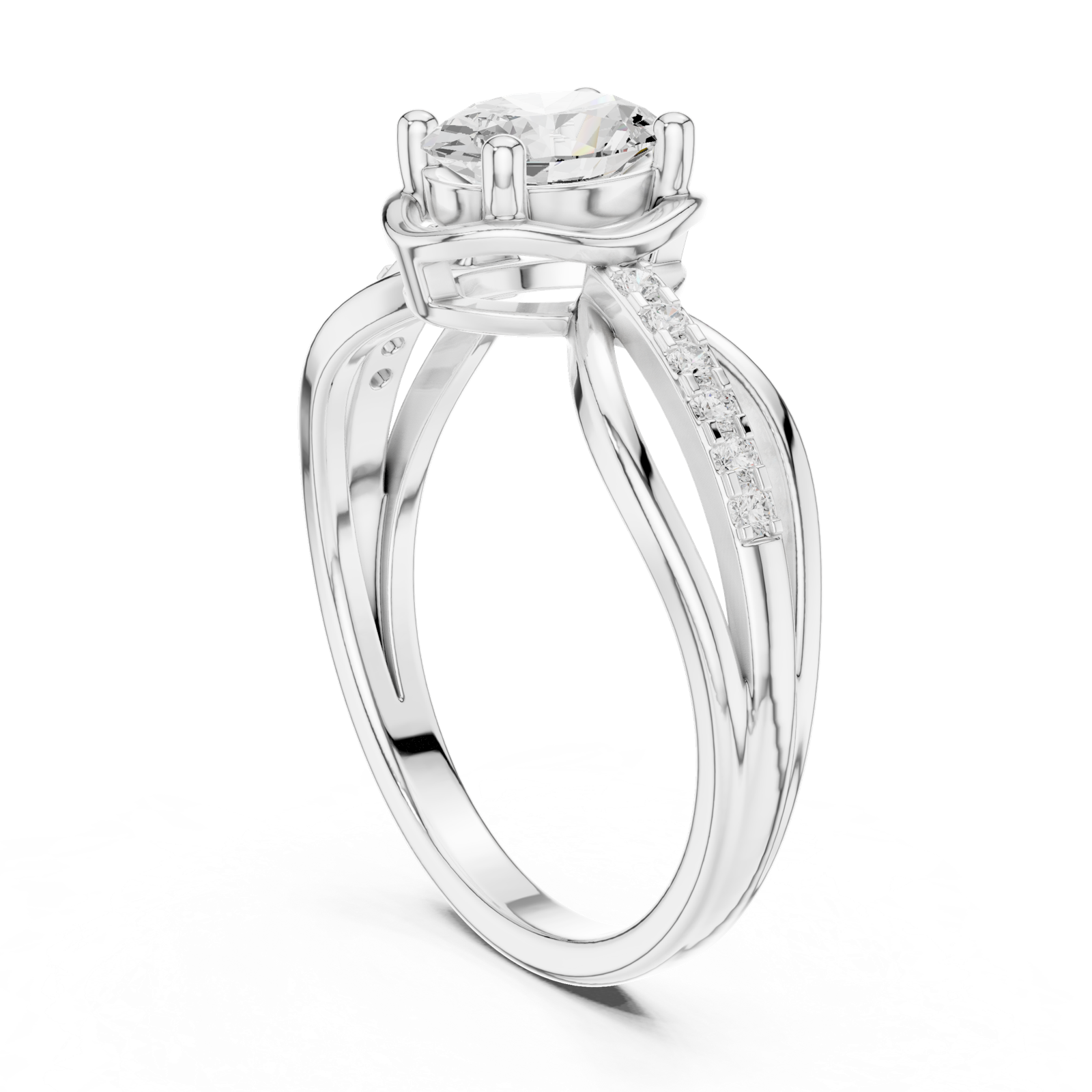 Gold Ring DDLR-523, White Gold, view 1