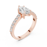 Gold Ring HLR-48, Rose Gold, view 2