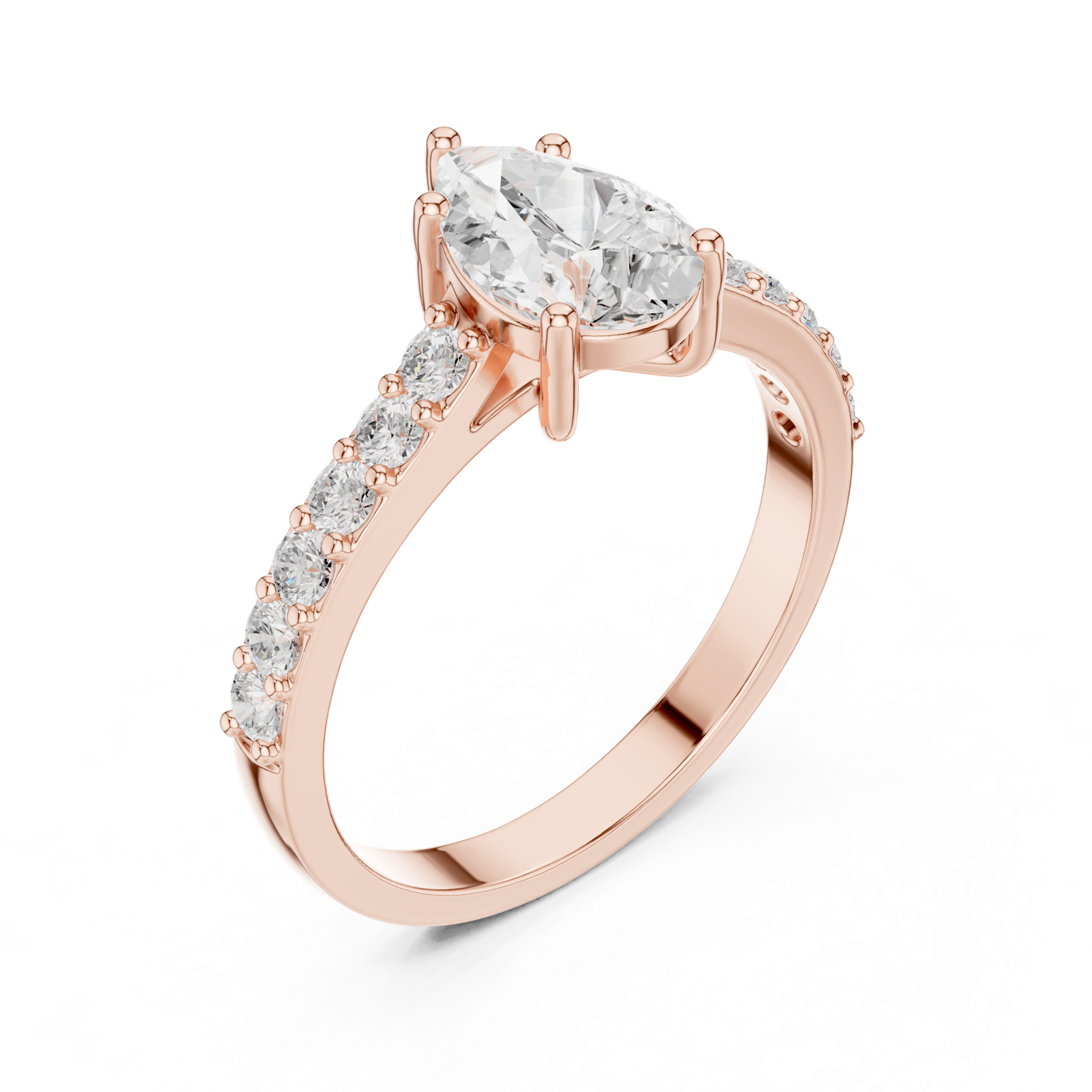 Gold Ring HLR-48, Rose Gold, view 2