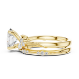 Gold Ring DDLR-299, Oval center stone, Yellow Gold, view 3