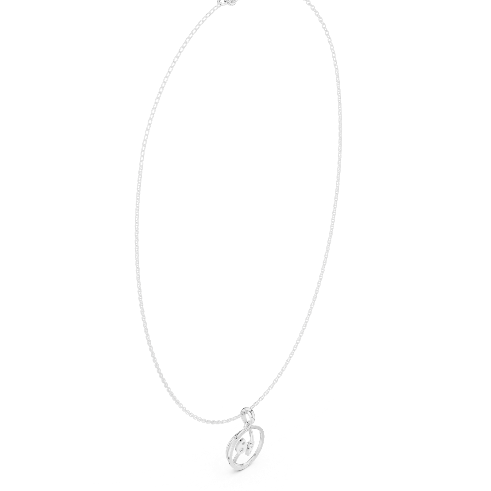 Gold Necklace SBWN (45), White Gold, view 2