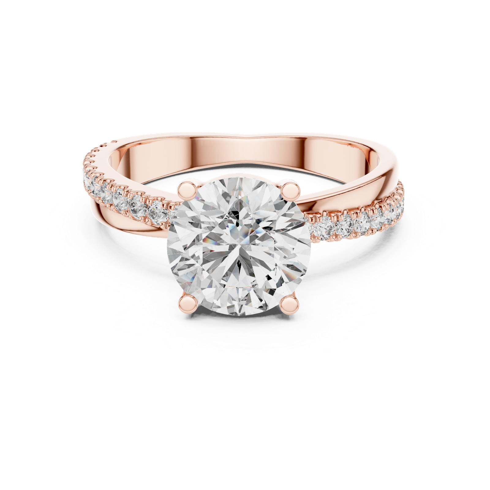 Gold Ring L03-425, Rose Gold, view 4