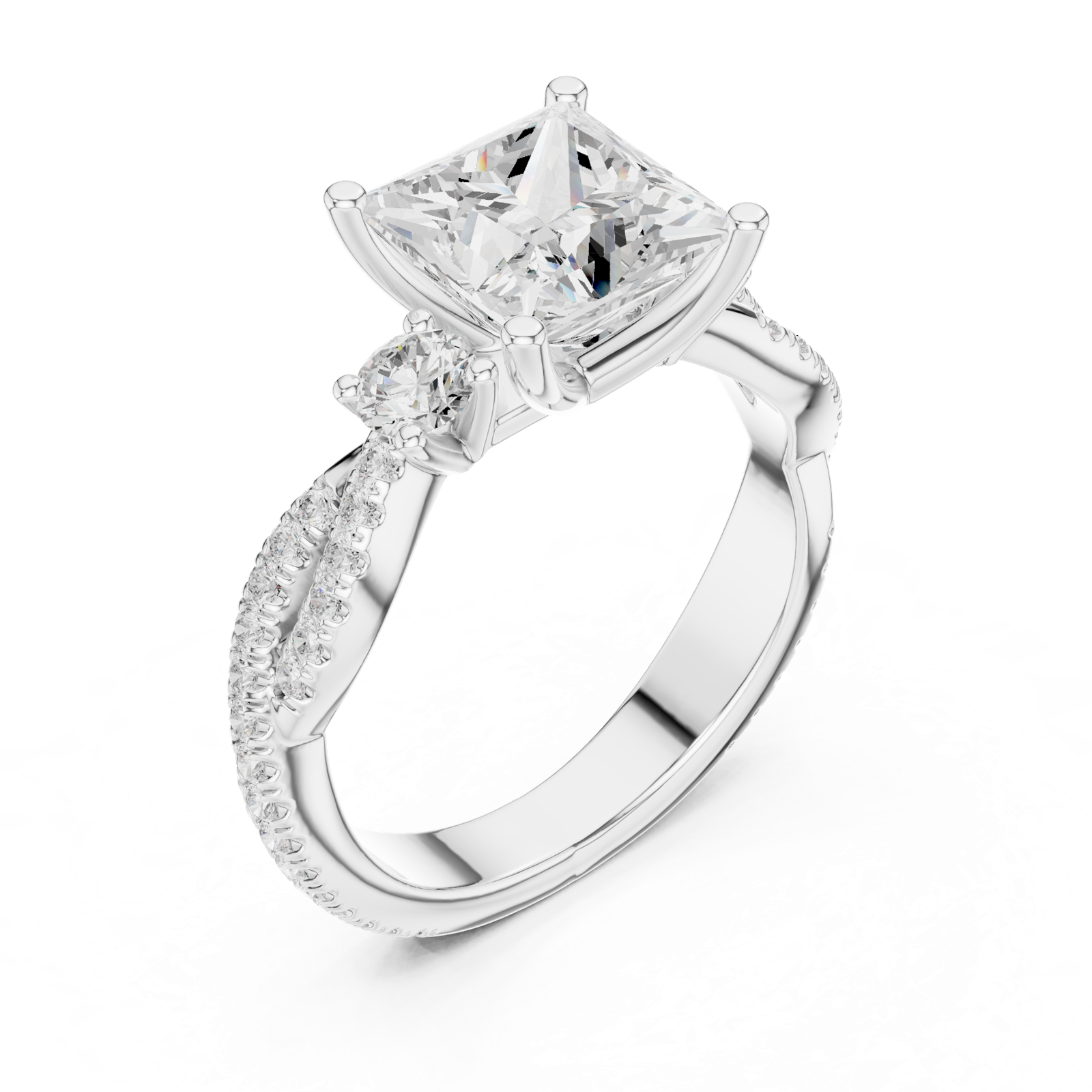 Gold Ring DDLR-1038, White Gold, view 2