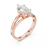 Gold Jewelry L36-7, Marquise center stone, Rose Gold, view 2