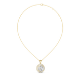 14K Solid Gold Lab Diamond Solitaire Pendant Necklace, Yellow Gold, view 1