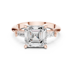 Gold Jewelry, Asscher center stone, Rose Gold, view 4