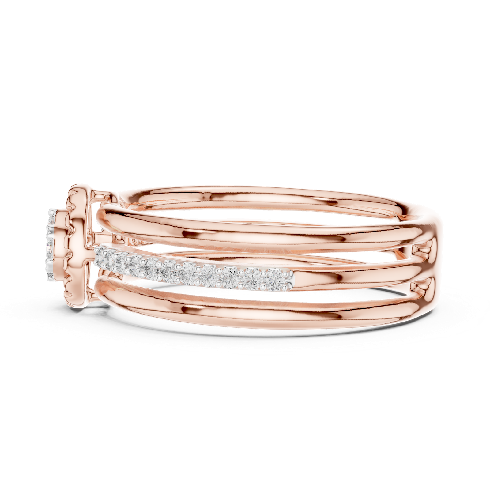 Gold Ring 12-10060@L, Rose Gold, view 3