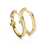 14K Solid Gold Lab Diamond Huggie Earrings, Yellow Gold, view 3