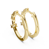 14K Solid Gold Lab Diamond Huggie Earrings, Yellow Gold, view 3
