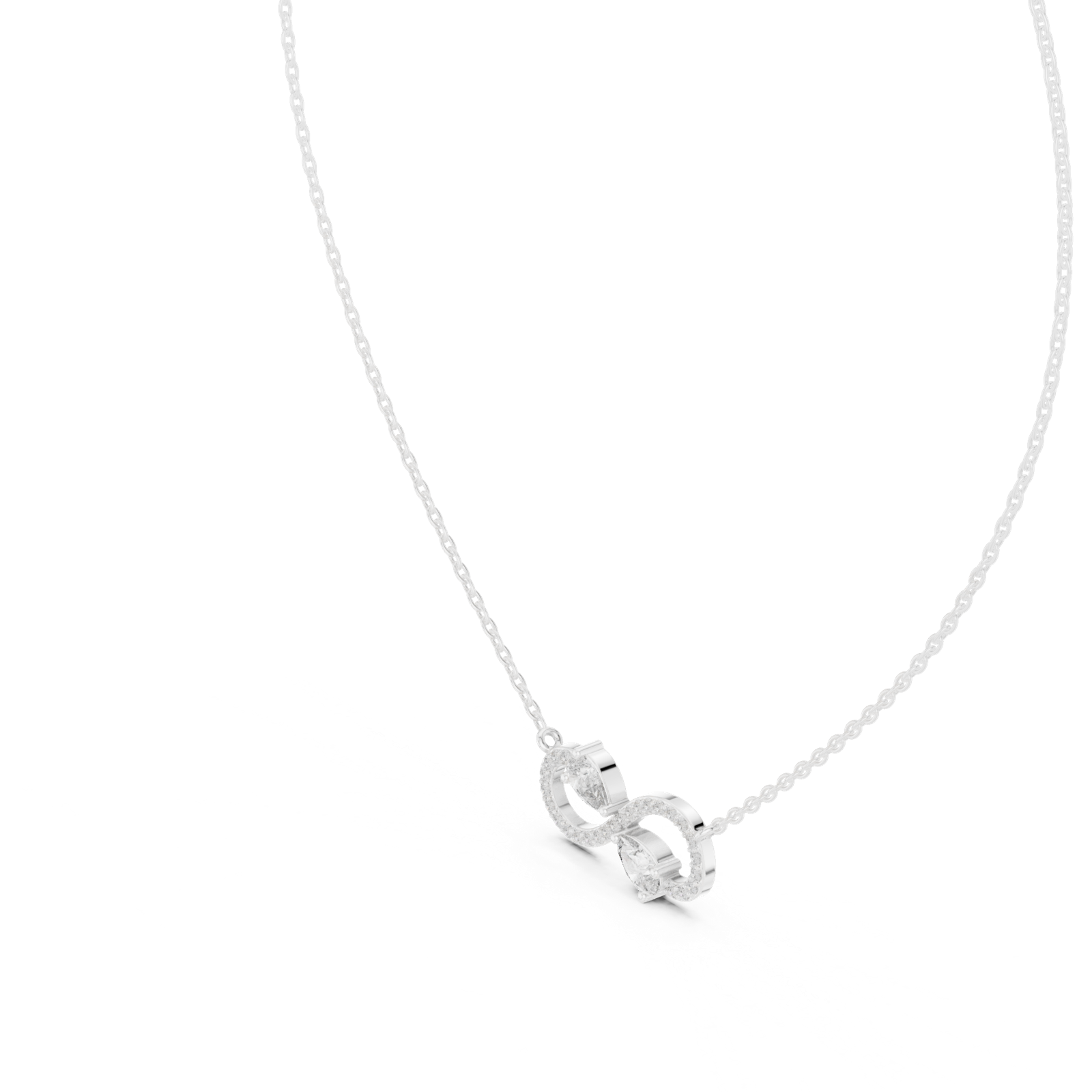 Gold Pendant GPD-0016, White Gold, view 2
