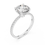 Gold Jewelry L36-16, Round center stone, White Gold, view 2