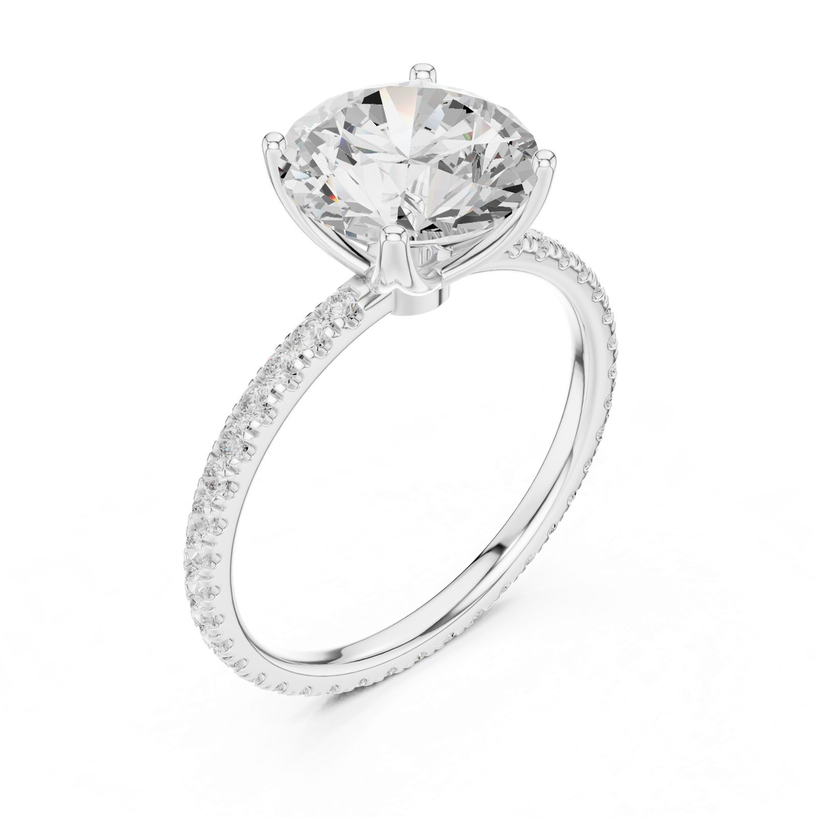 Gold Jewelry L36-16, Round center stone, White Gold, view 2