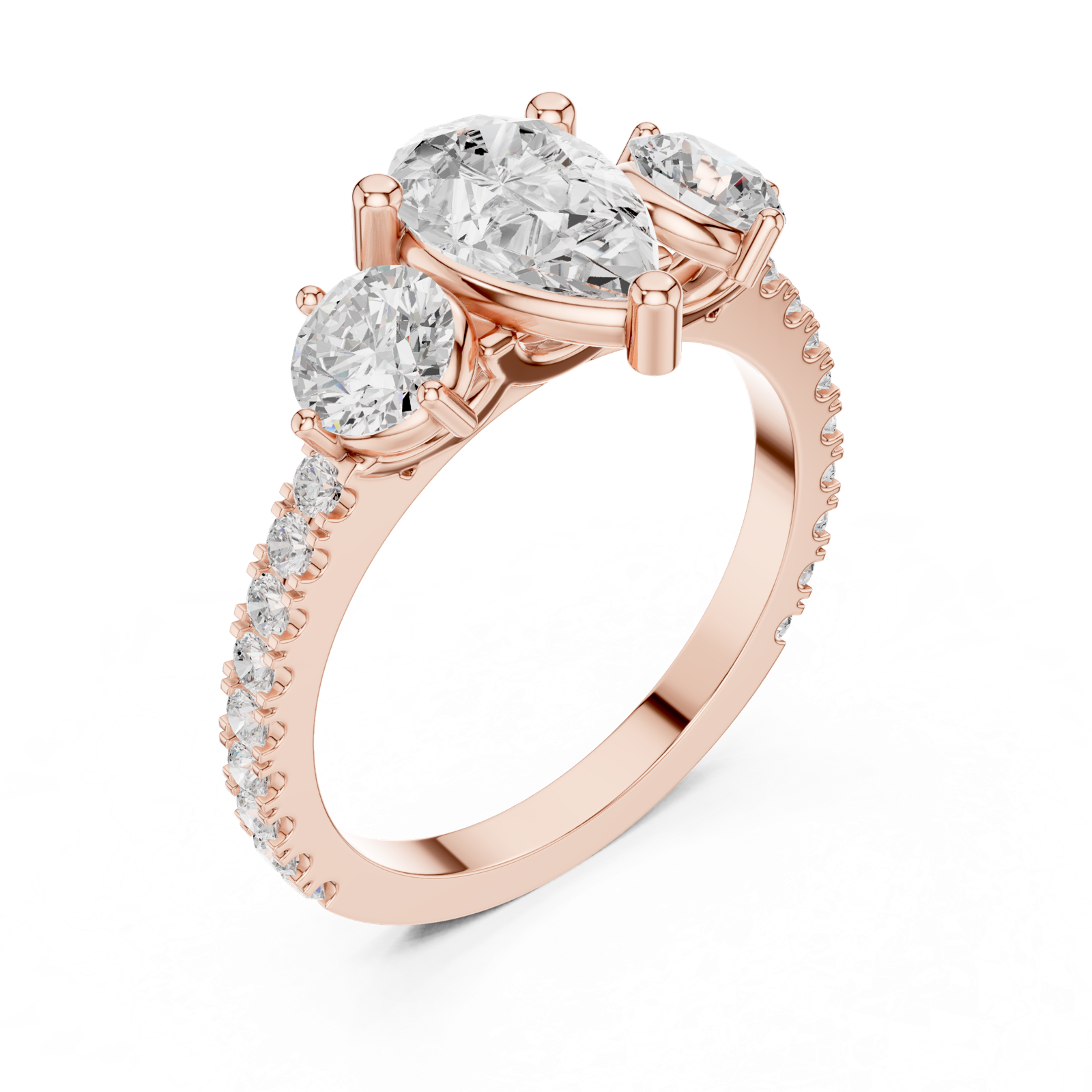 Gold Ring DDLR-1096, Rose Gold, view 2