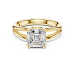 Gold Jewelry L36-7, Asscher center stone, Yellow Gold, view 4
