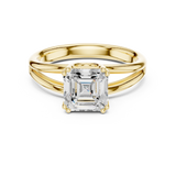 Gold Jewelry L36-7, Asscher center stone, Yellow Gold, view 4