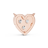 14K Solid Gold Lab Diamond Heart Pendant Necklace, Rose Gold
