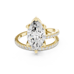 Gold Jewelry L35-39, Marquise center stone, Yellow Gold, view 4