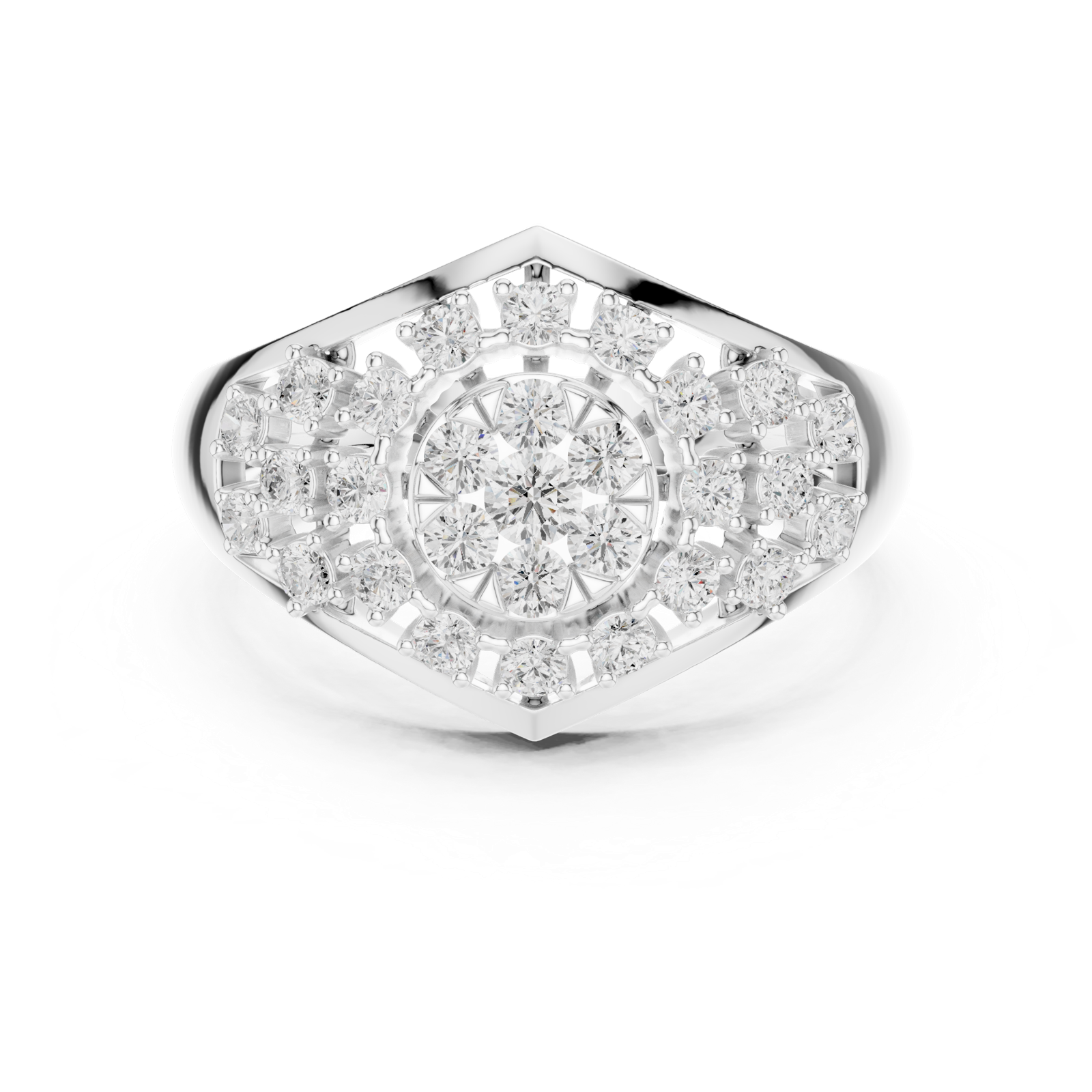 Gold Ring DDLR-768, White Gold, view 4