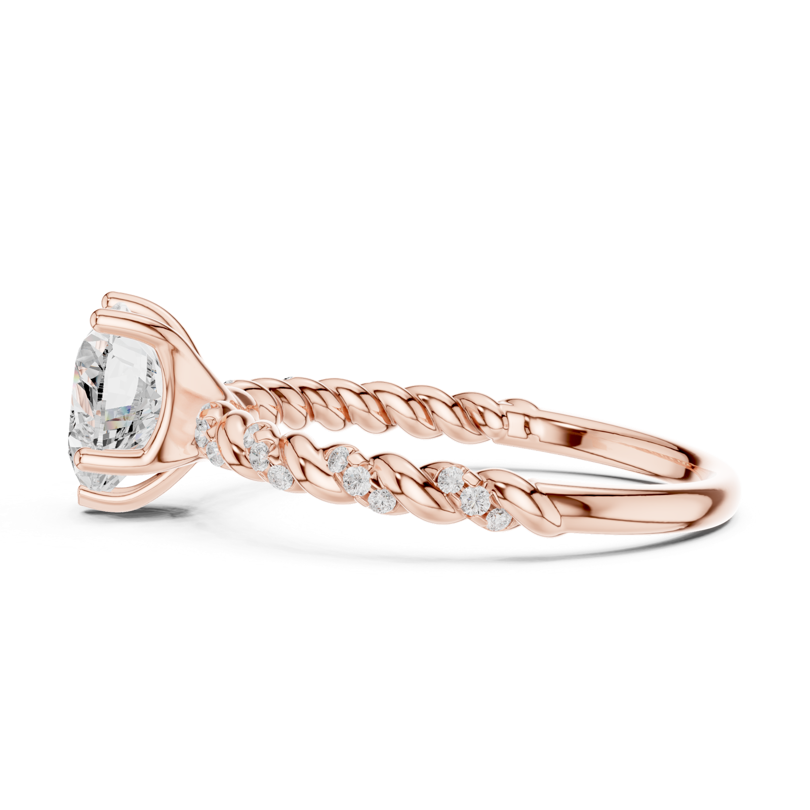 Gold Ring DDLR-396, Rose Gold, view 3