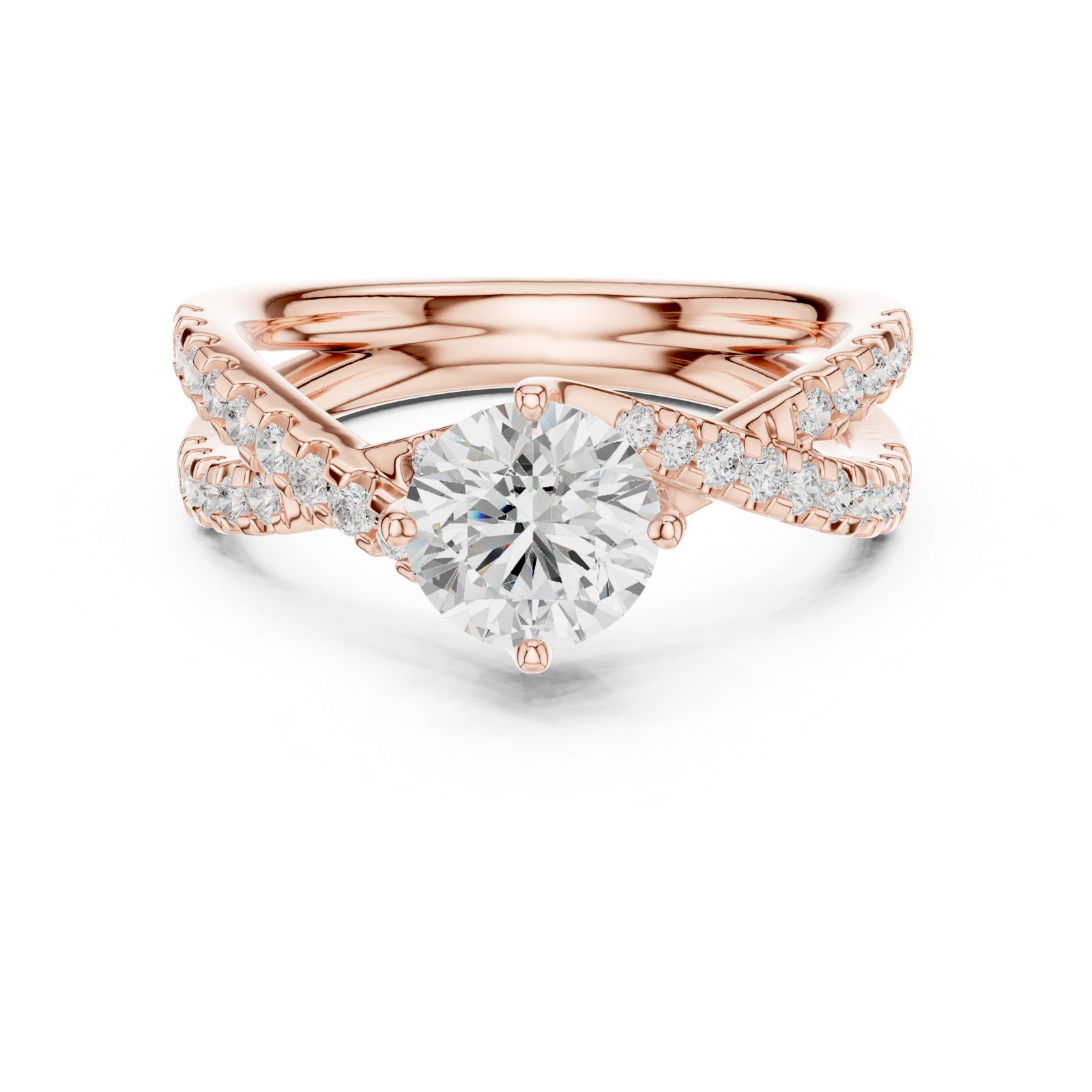 Gold Ring DDLR-666, Rose Gold, view 4