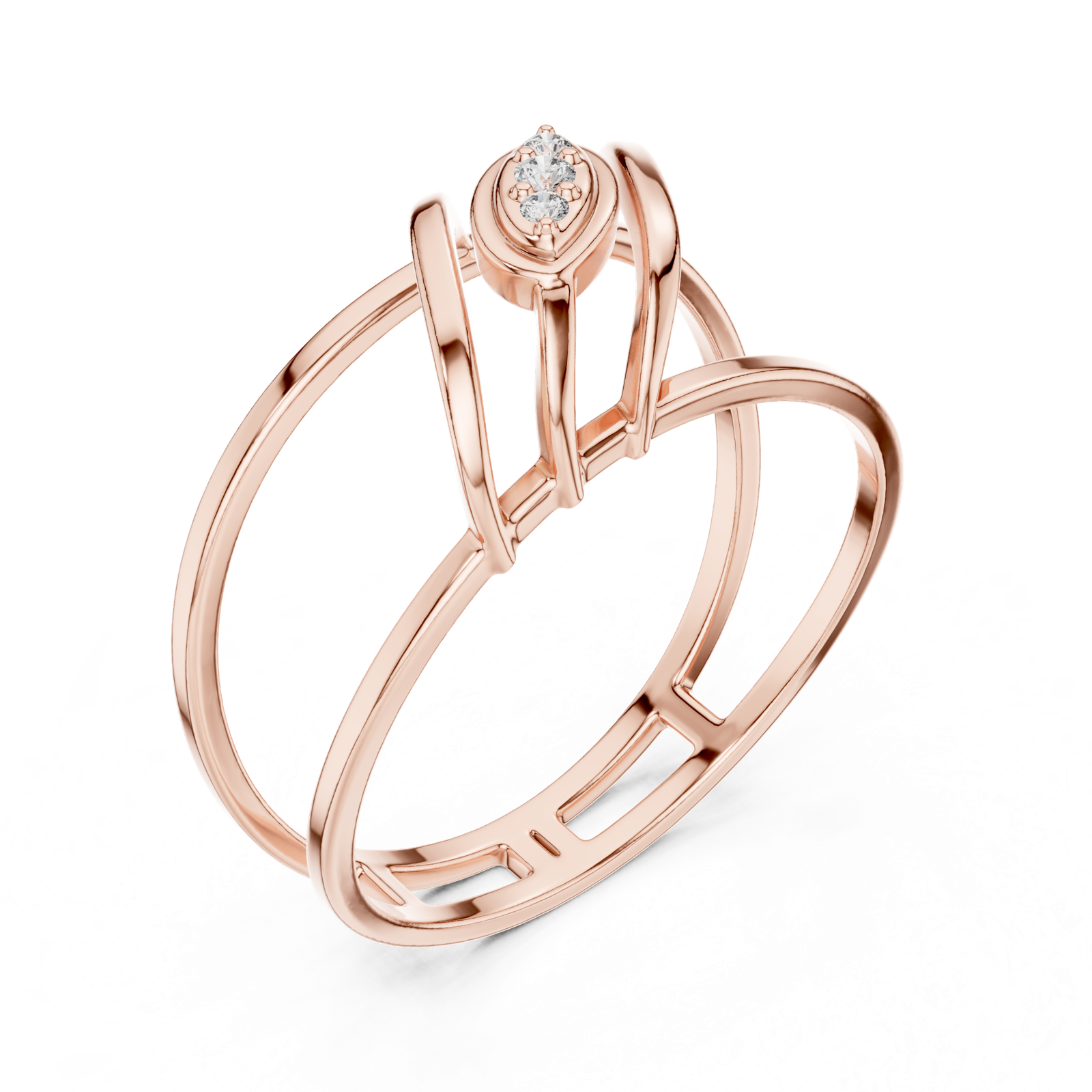 Gold Ring 1 (174), Rose Gold, view 2