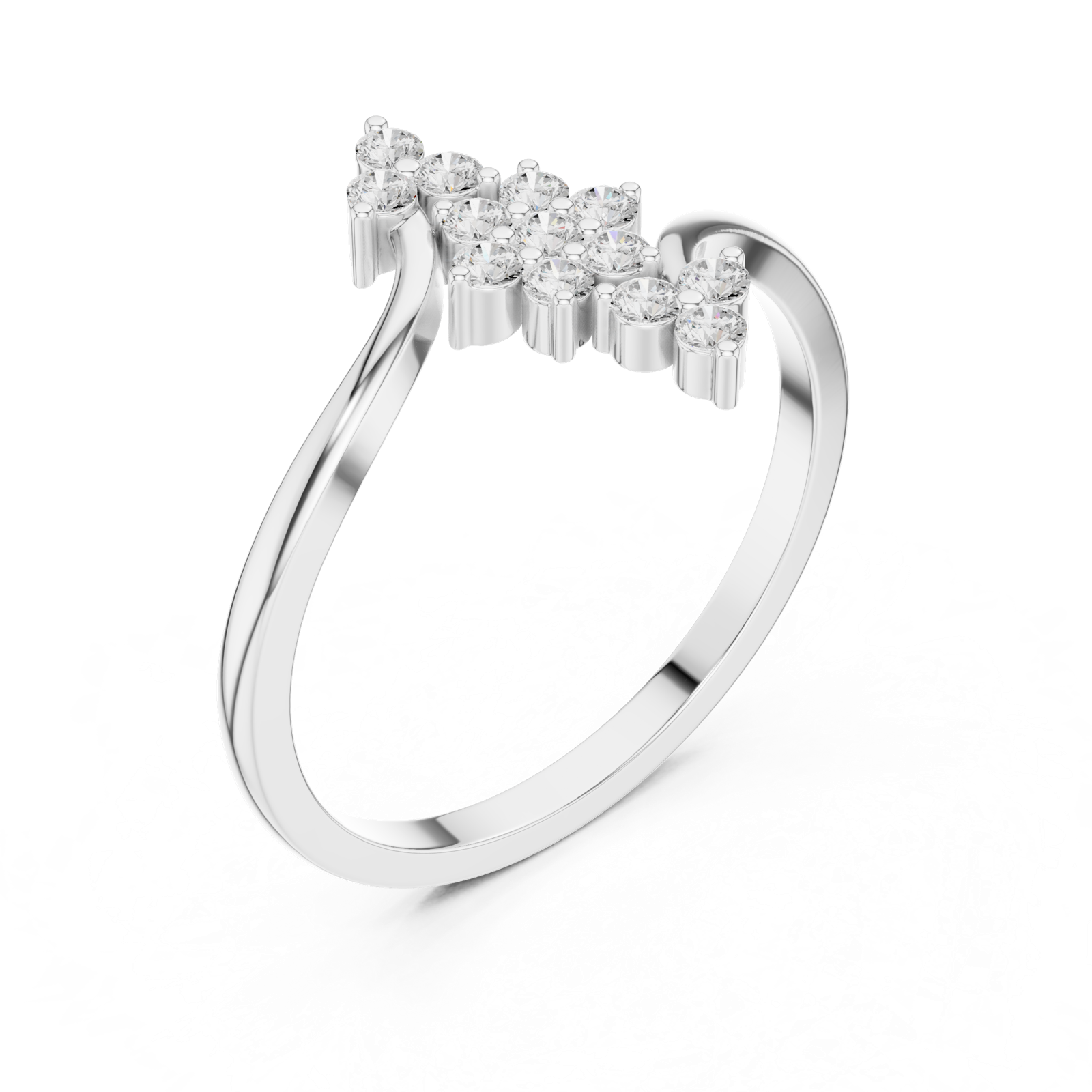 Gold Ring DDLR-742, White Gold, view 2