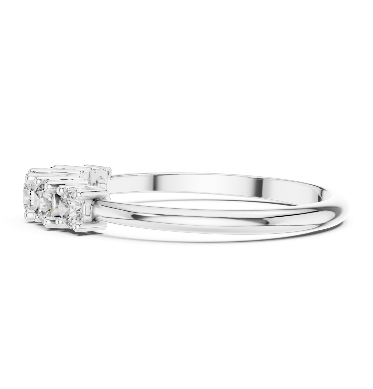 Gold Ring HLR-105, White Gold, view 3