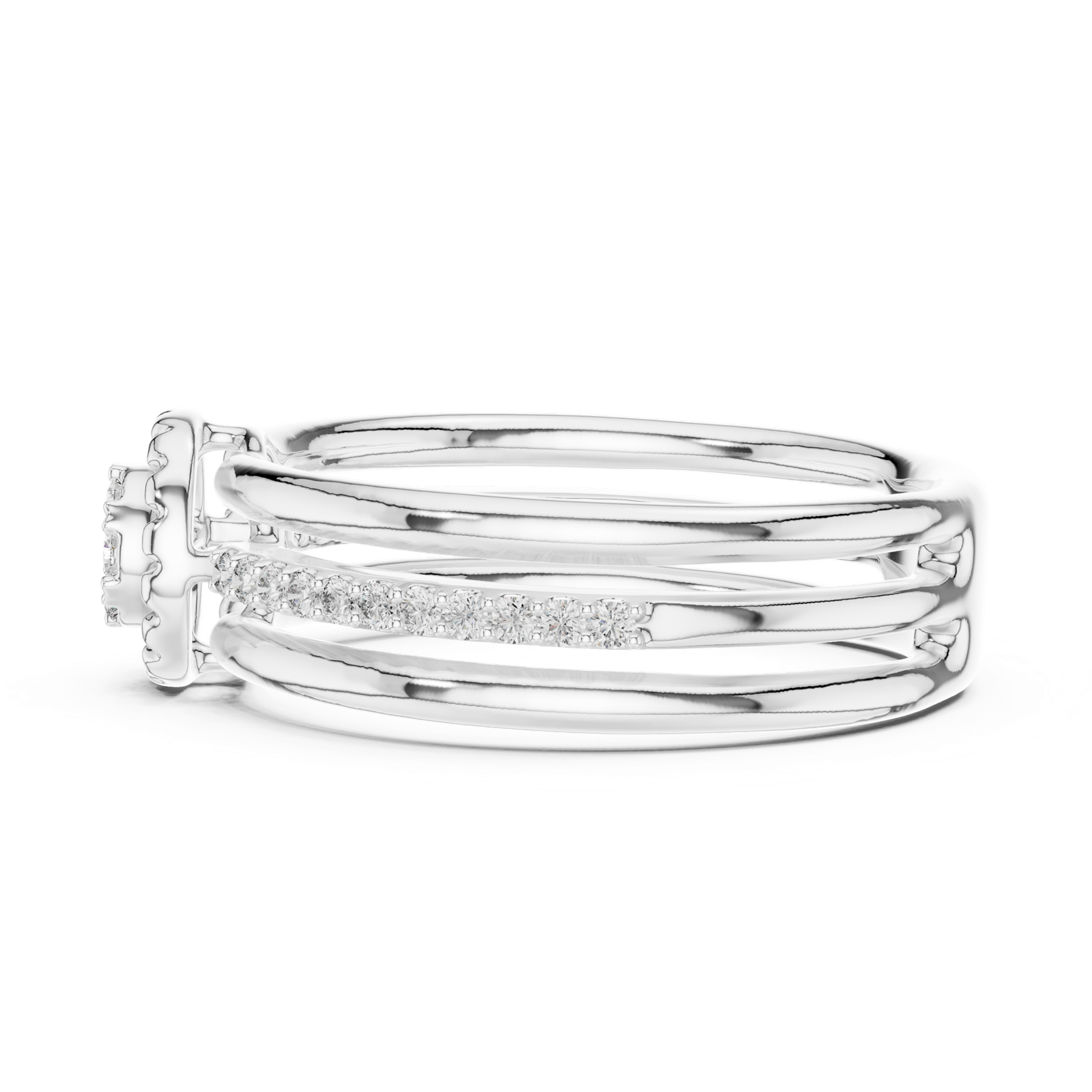 Gold Ring 12-10060@L, White Gold, view 3