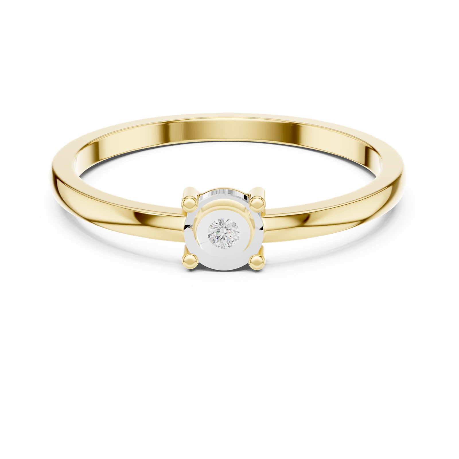 Gold Ring DDLR-413, Yellow Gold, view 4