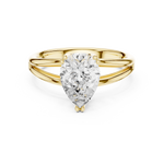 Gold Jewelry L36-7, Pear center stone, Yellow Gold, view 4