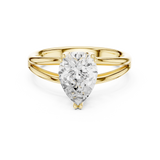 Gold Jewelry L36-7, Pear center stone, Yellow Gold, view 4