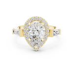 Gold Ring DDLR-342, Pear center stone, Yellow Gold, view 4