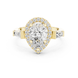 Gold Ring DDLR-342, Pear center stone, Yellow Gold, view 4