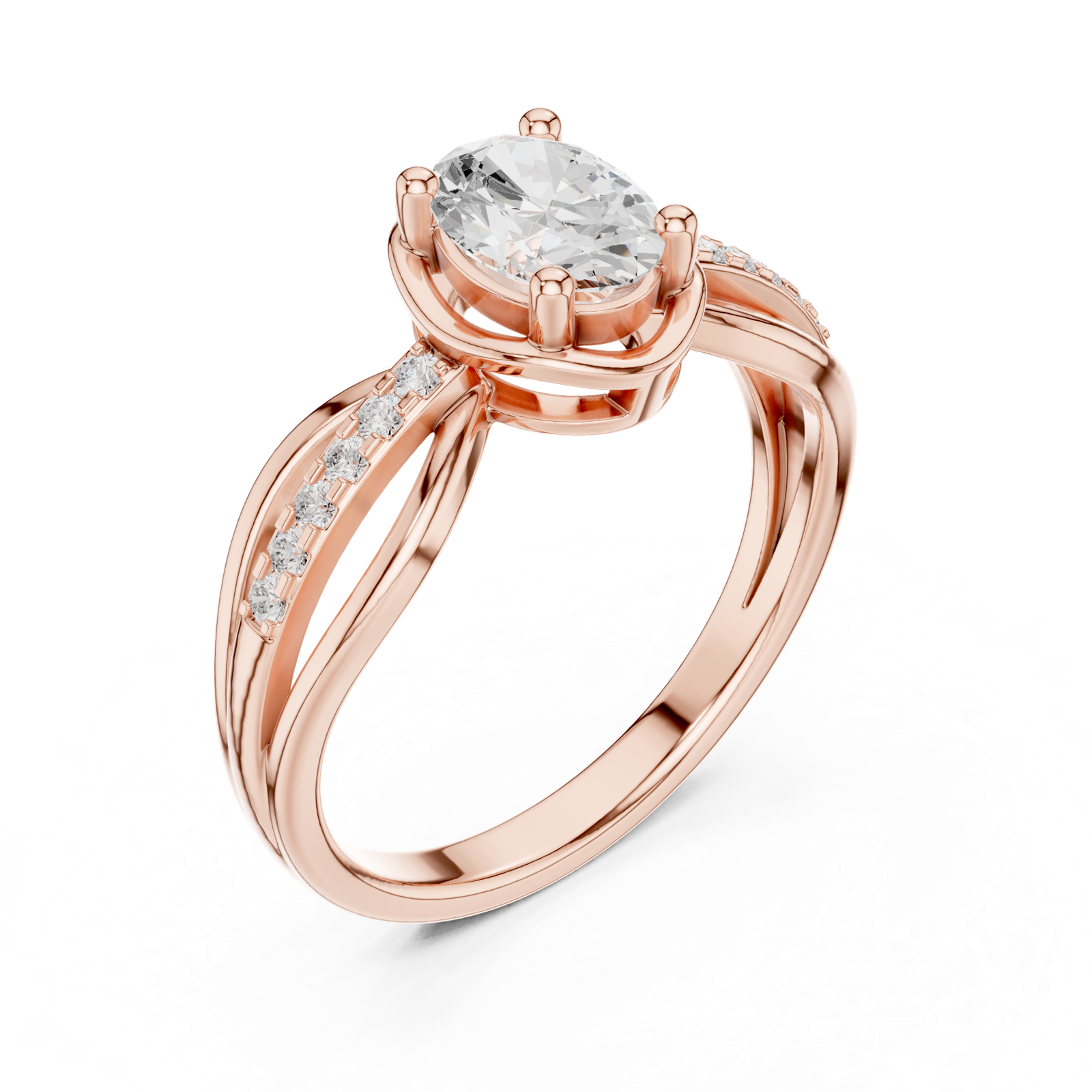 Gold Ring DDLR-523, Rose Gold, view 2