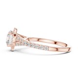 Gold Ring DDLR-043, Round center stone, Rose Gold, view 3